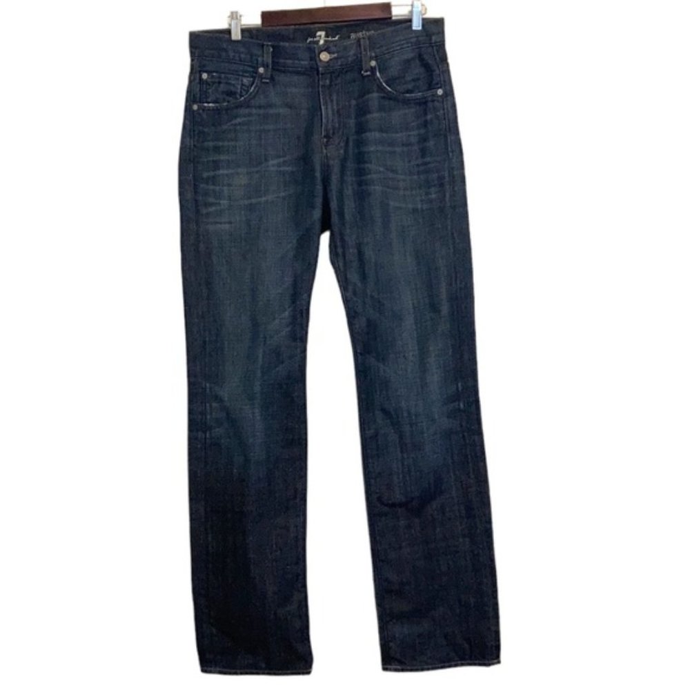 7 For All Mankind Austyn Dark Blue Straight Leg Jeans